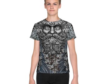 Greenman Wood Elf Soldier Cloth Armor AOP Youth-TEEN crew neck t-shirt