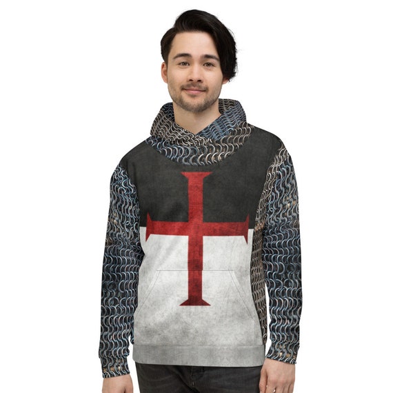 Templar Knight With Chainmail Design Unisex Hoodie Etsy