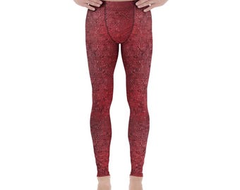 Mallas de tela con estampado de armadura de malla de escamas carmesí para hombre