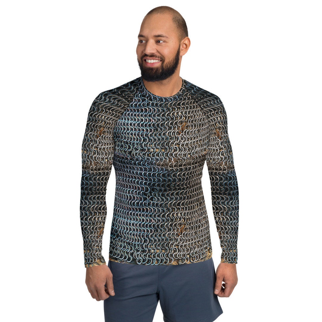 Chainmail Armor Cloth Print Men's Long Sleeve Shirt - Etsy