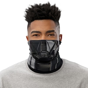 Star Trooper Black Helmet Realistic Design Neck Gaiter, Reusable and Washable Face Mask
