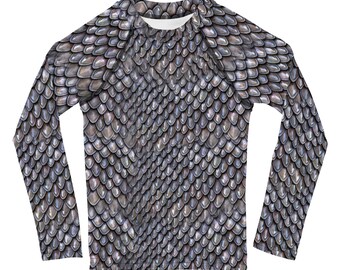 Scale Mail Armor Cloth Print Camisa de manga larga unisex para niños