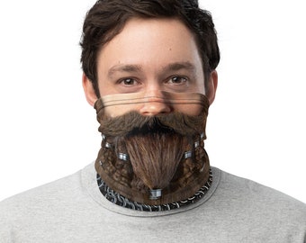 Viking Beard Face Mask | Realistic Viking Beard Neck Gaiter