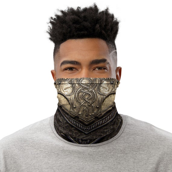 3D Golden Knight Neck Gaiter: Renaissance Armor Face Mask