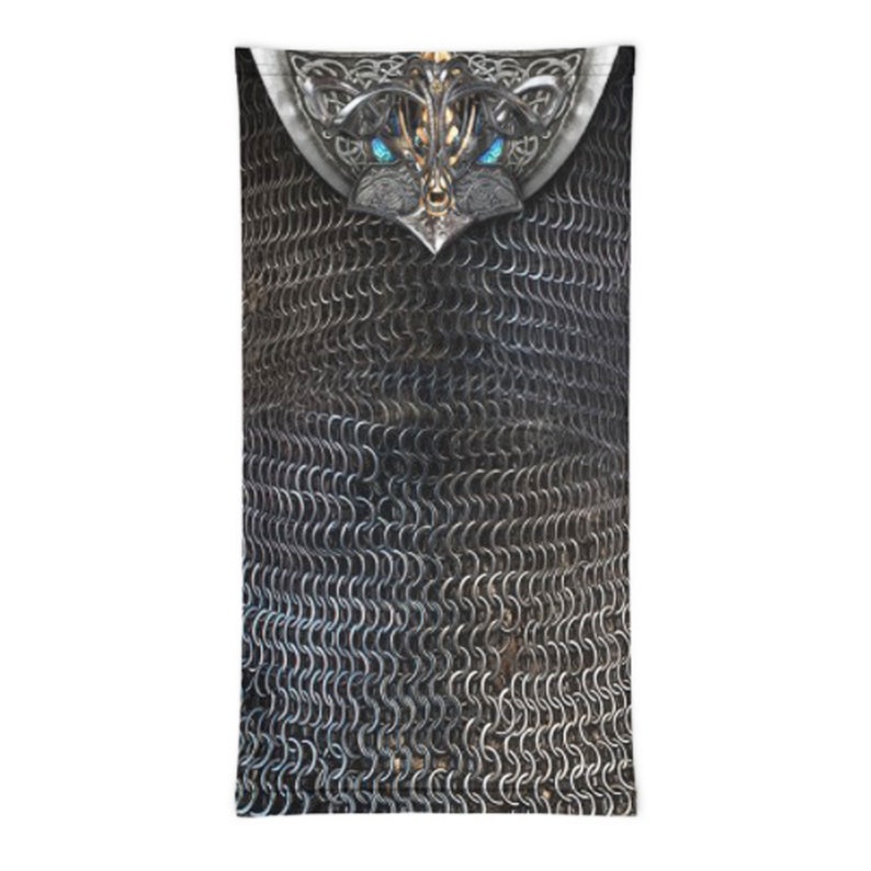Viking Warrior Face Mask, Chainmail Armor Neck Gaiter, Washable and ...