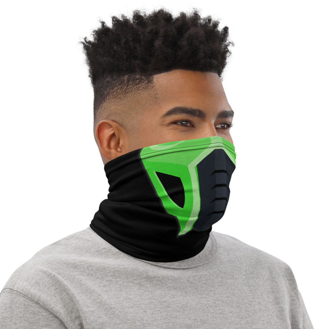 Ninja Mask Parody Lime Green Design Video Game Neck Gaiter Etsy