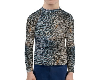 Chainmail Armor stoffen print Rash Guard voor kinderen
