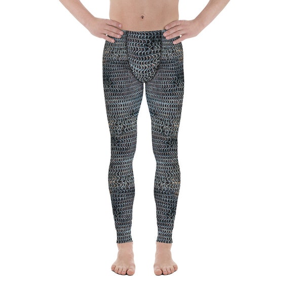 Chainmail Cloth Print Design Men's Leggings 