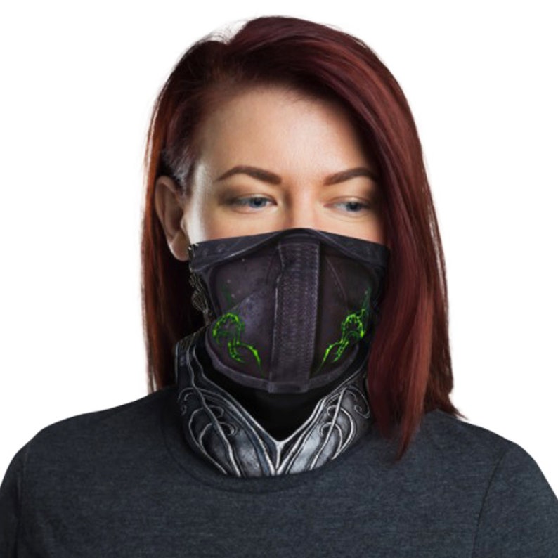 Dark Elf Face Mask, Chainmail Armor Neck Gaiter, Washable and Reusable ...