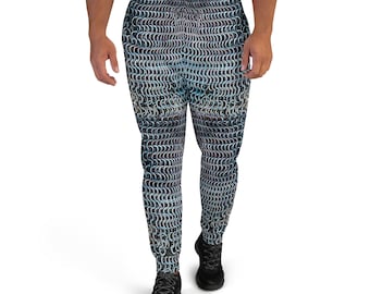 Joggers para hombre con estampado de tela realista Chainmail Armor