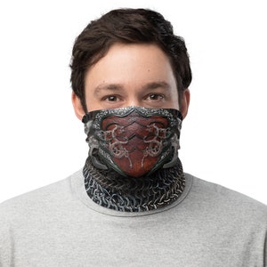 Máscara facial de armadura vikinga / Máscara facial de cadena - Gaiter de cuello