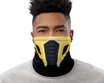 Ninja Face Mask | Yellow Design | Video Game Neck Gaiter