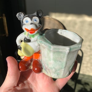Vintage MICKEY MOUSE figurine playing the saxophone 1930's Japan