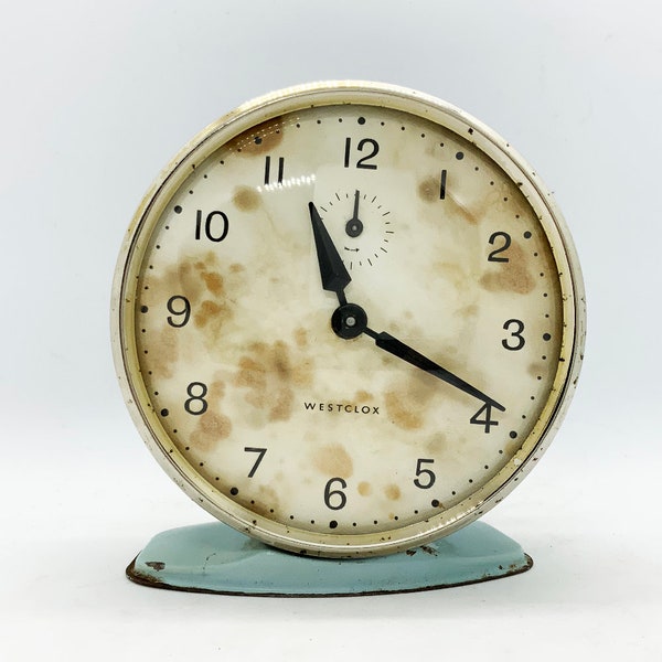 Vintage Early WESTCLOX Clock Working Windup - Made in Scotland 1950s