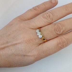 ART DECO 18ct Solid Gold and ETERNITY 3-Diamond Ring
