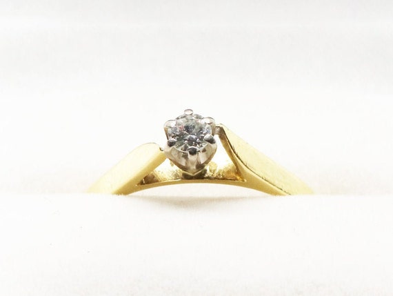 9ct Solid Gold Engagement Ring with Diamond - image 1