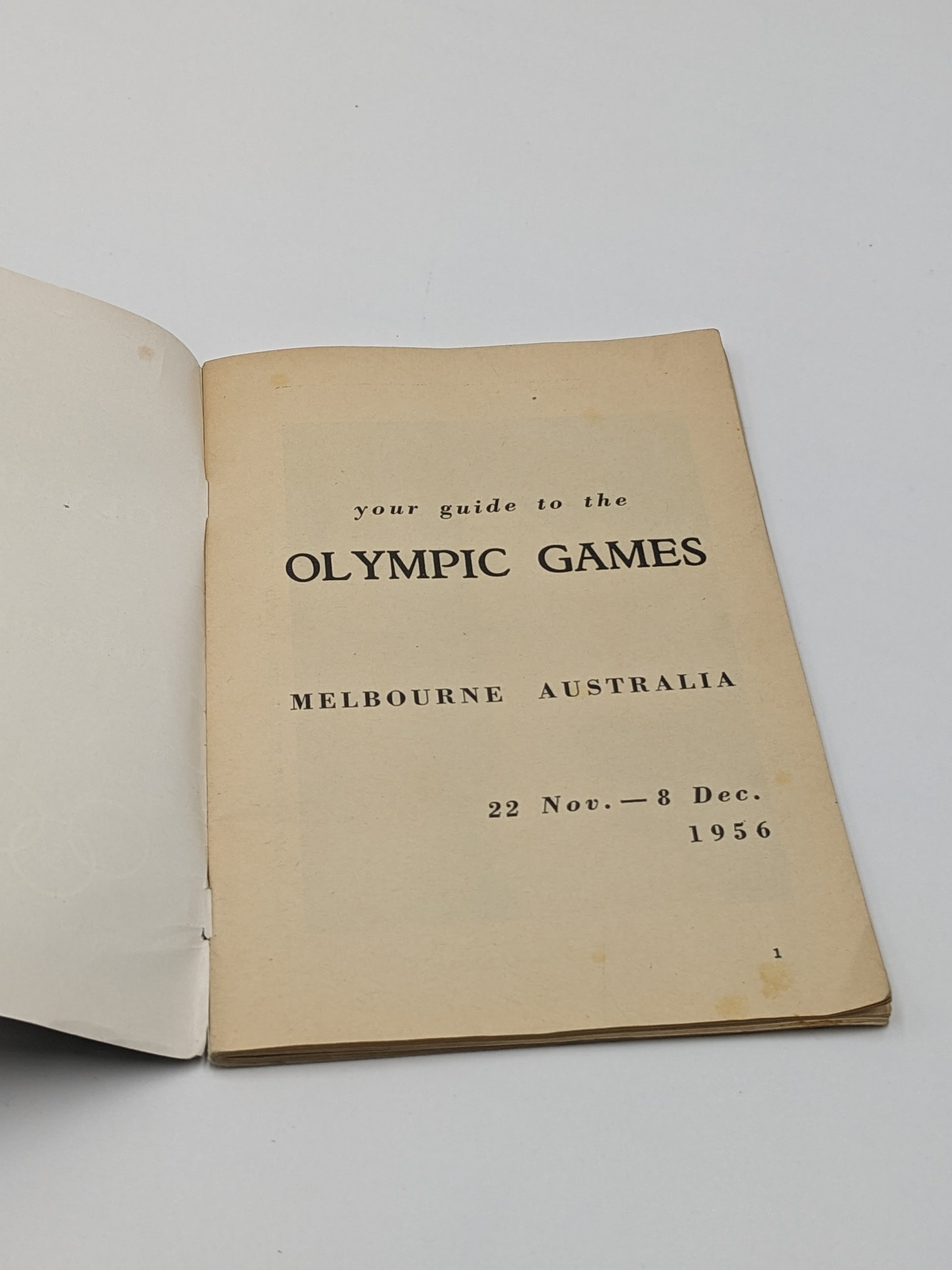 1956 The Olympic Games Melbourne 1956 Australian Sport History Book Il