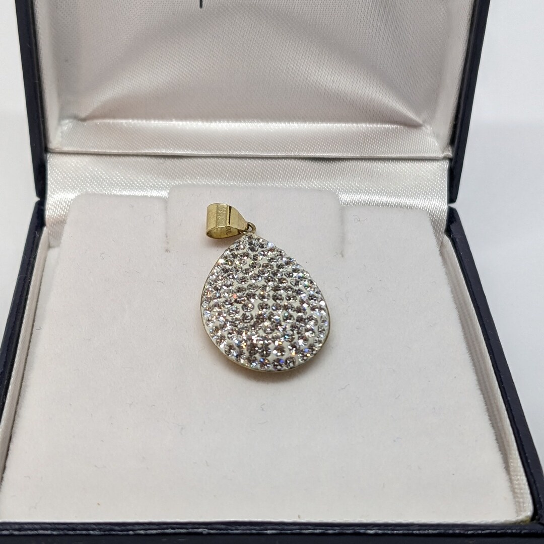 Vintage 9ct Yellow Solid Gold Teardrop PENDANT and Ball Etsy