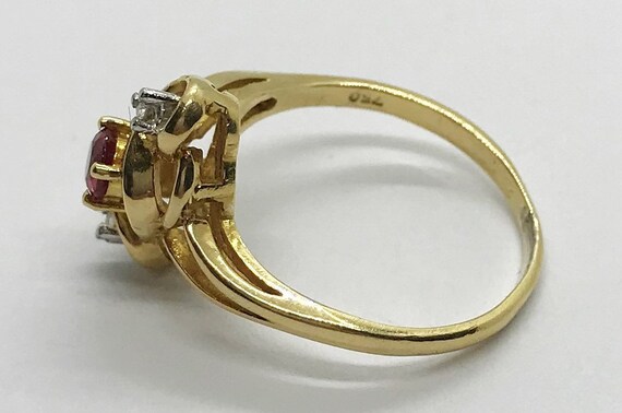 VINTAGE 18ct Solid Gold Ring set with two Diamond… - image 7