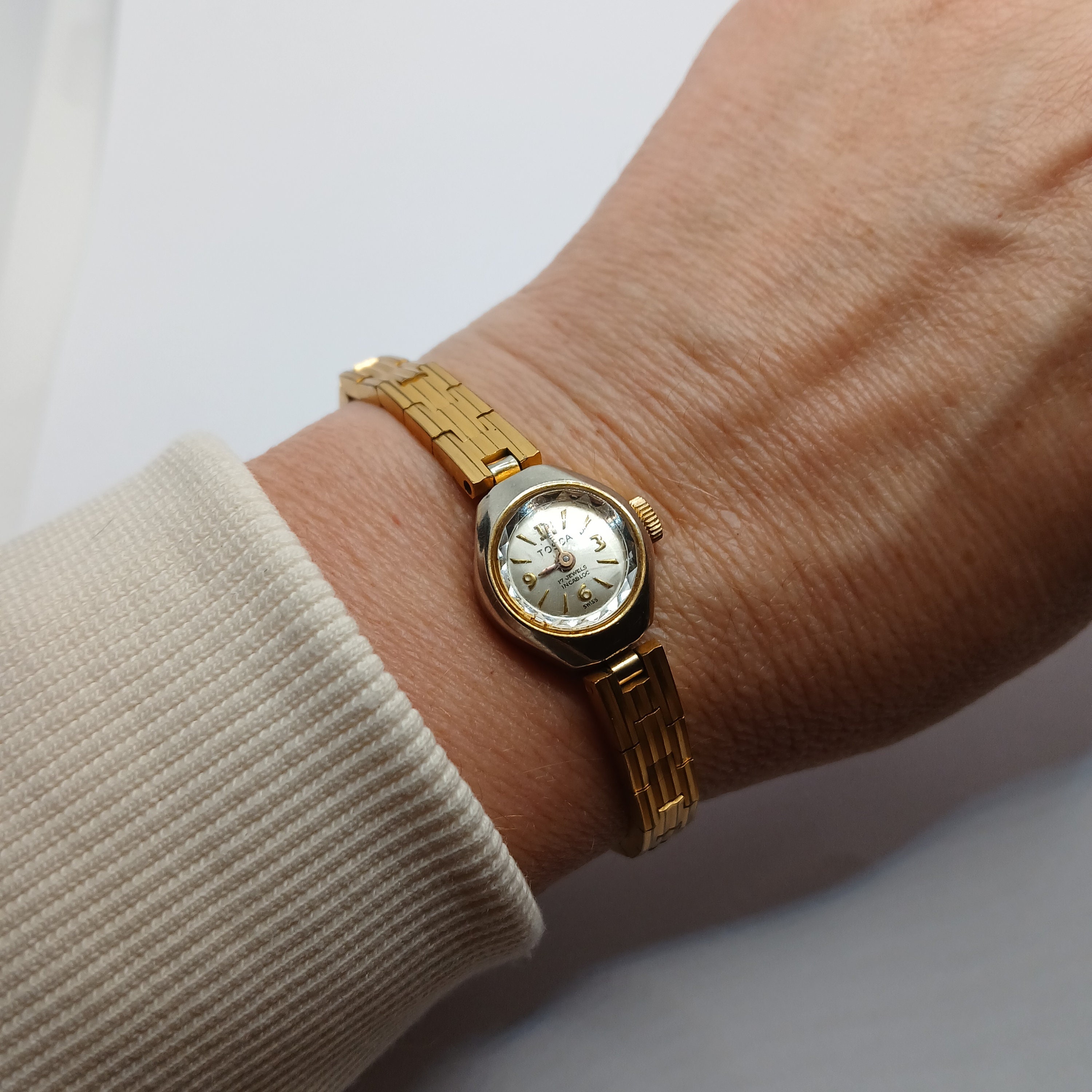Tosca ゴールド 腕時計 Vintage TOSCA Ladies Windup Cocktail Watch 1960'S Swiss Made 17