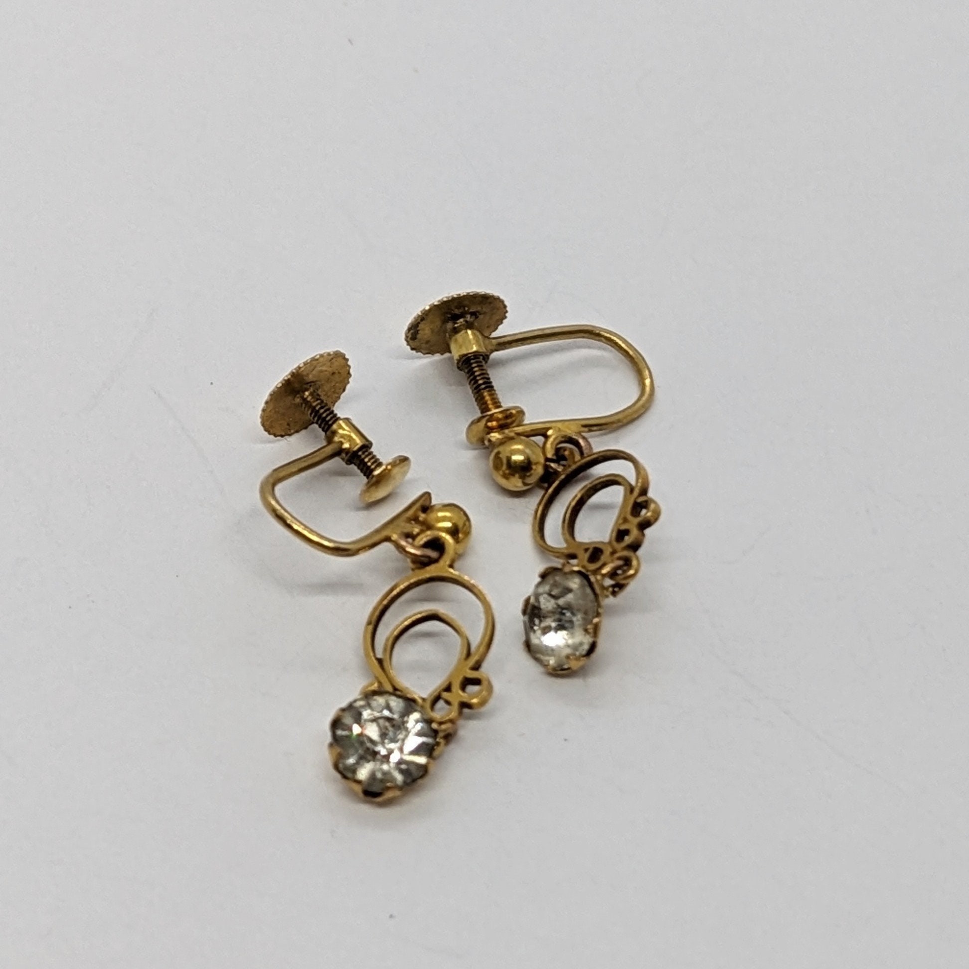 14K Solid White & Yellow Gold Replacement Single Screw Back for Stud  Earrings