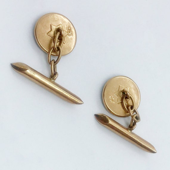 Antique English 9ct Gold Cufflinks - image 3