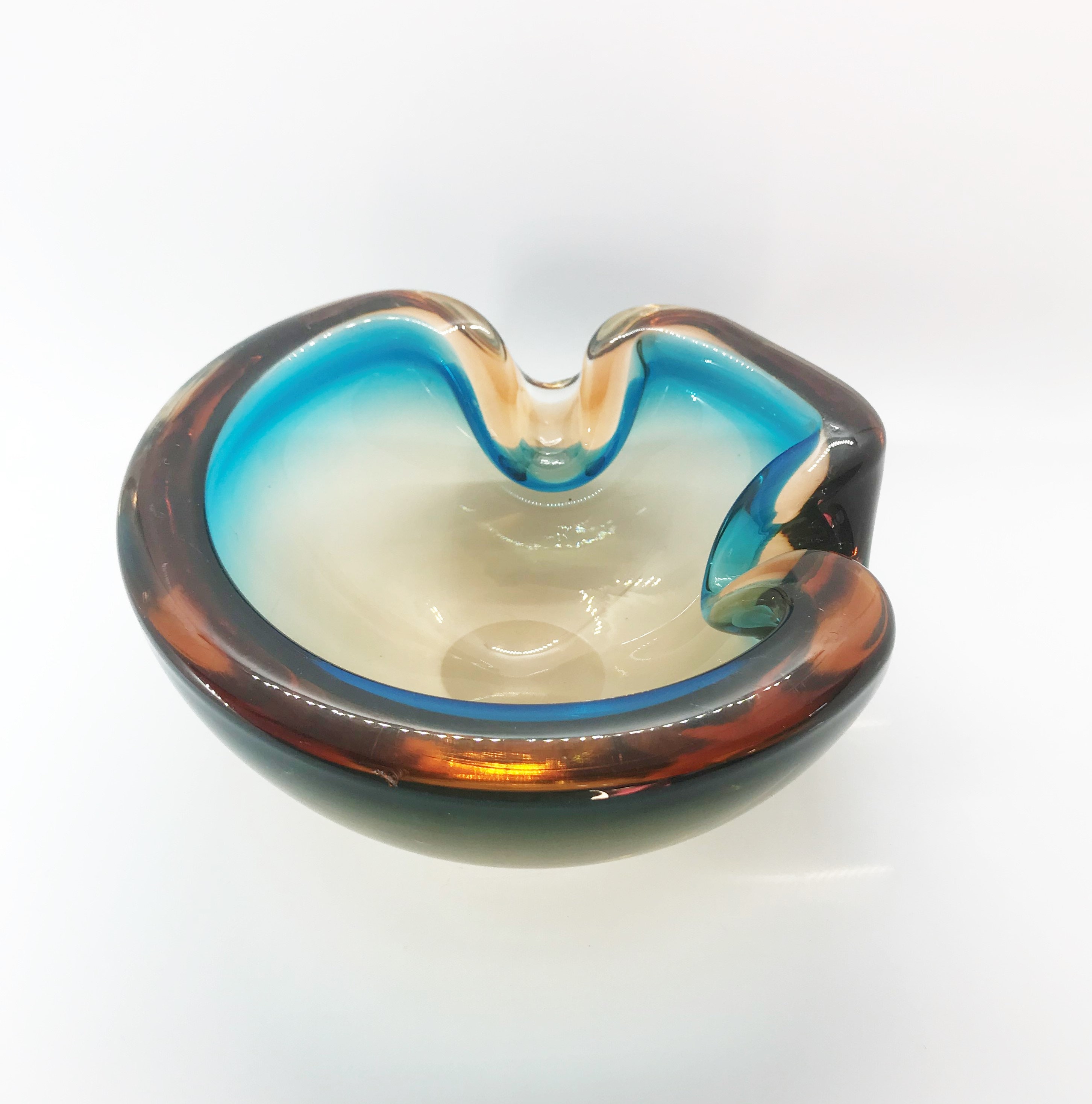 Retro Italian MURANO Art Glass Bowl Ashtray Sommerso Etsy UK