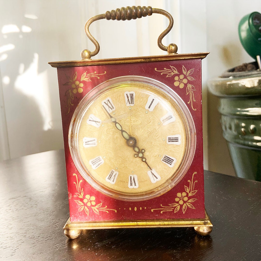 Vintage German CARRIAGE CLOCK Working Made in the Germany Etsy