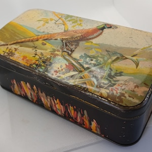Vintage TIN With EMBOSSED Pheasant