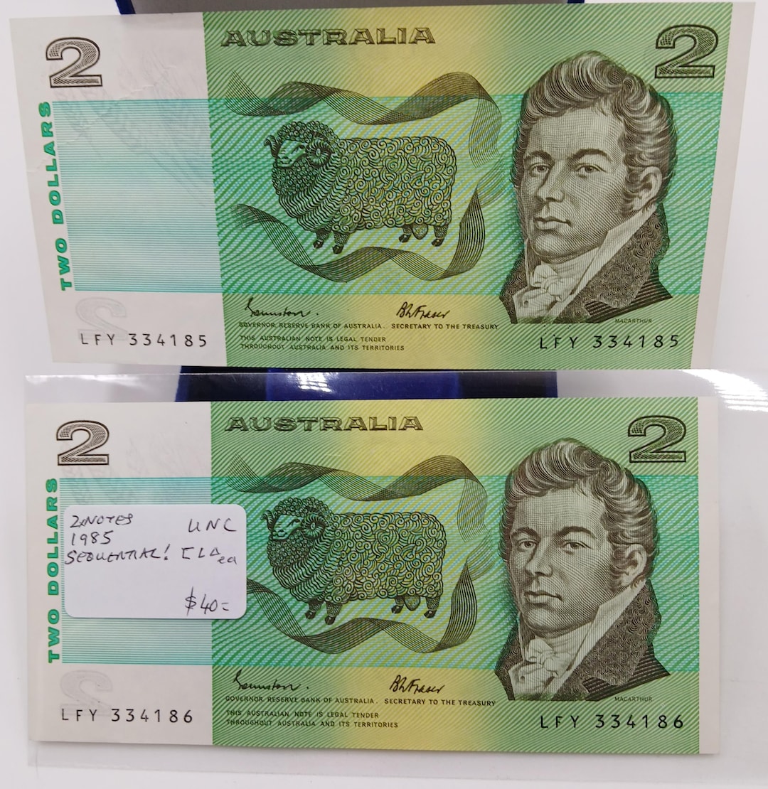 AUSTRALIAN Two Dollar Notes 1985 Paper Issue 2 X Sequential UNC - Etsy ...