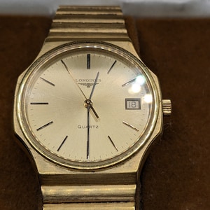 Vintage LONGINES Gents Watch 1979 Swiss-Made Quartz Working Well