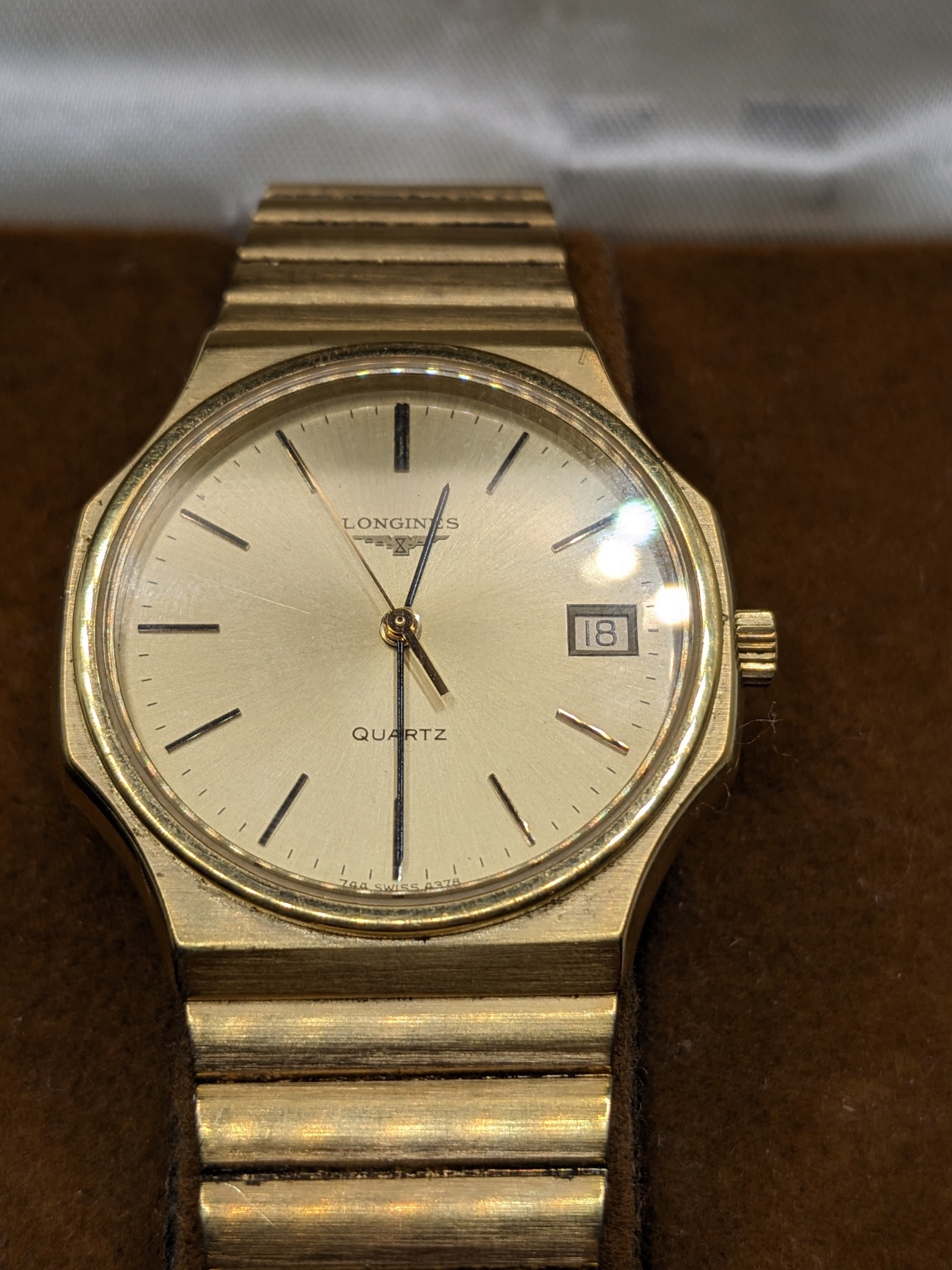 LONGINES Watch 150 6873 Rectangular Quartz 18K Gold Plated