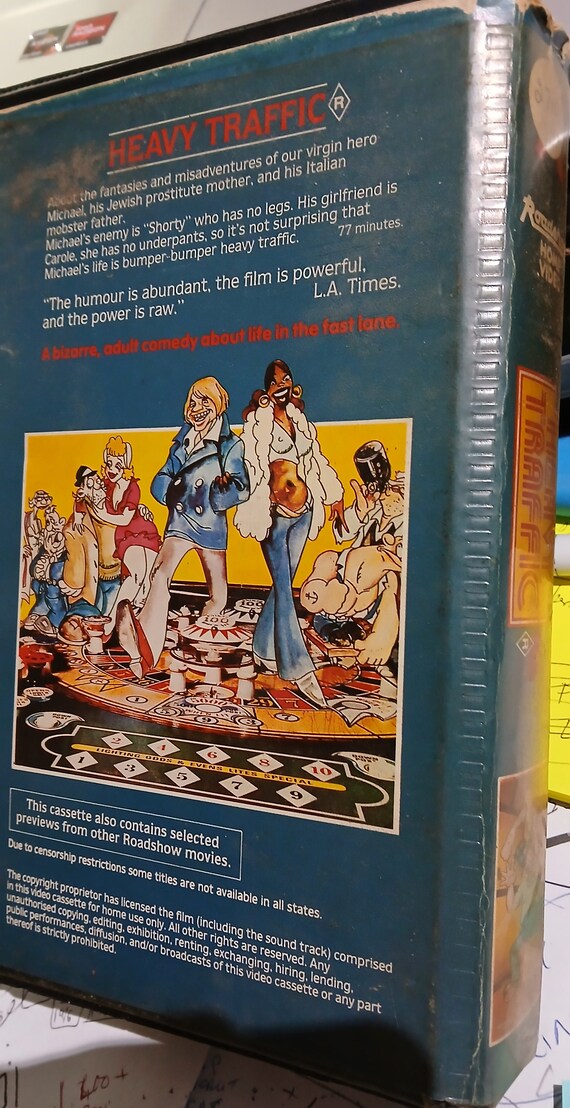 Vintage Clamshell Rare VHS 'HEAVY TRAFFIC' 1973 Adult Comedy