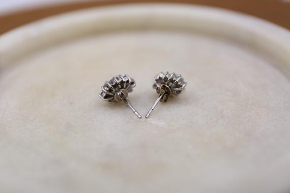 Sterling Silver Stud Earrings, Light Blue Cubic Z… - image 6