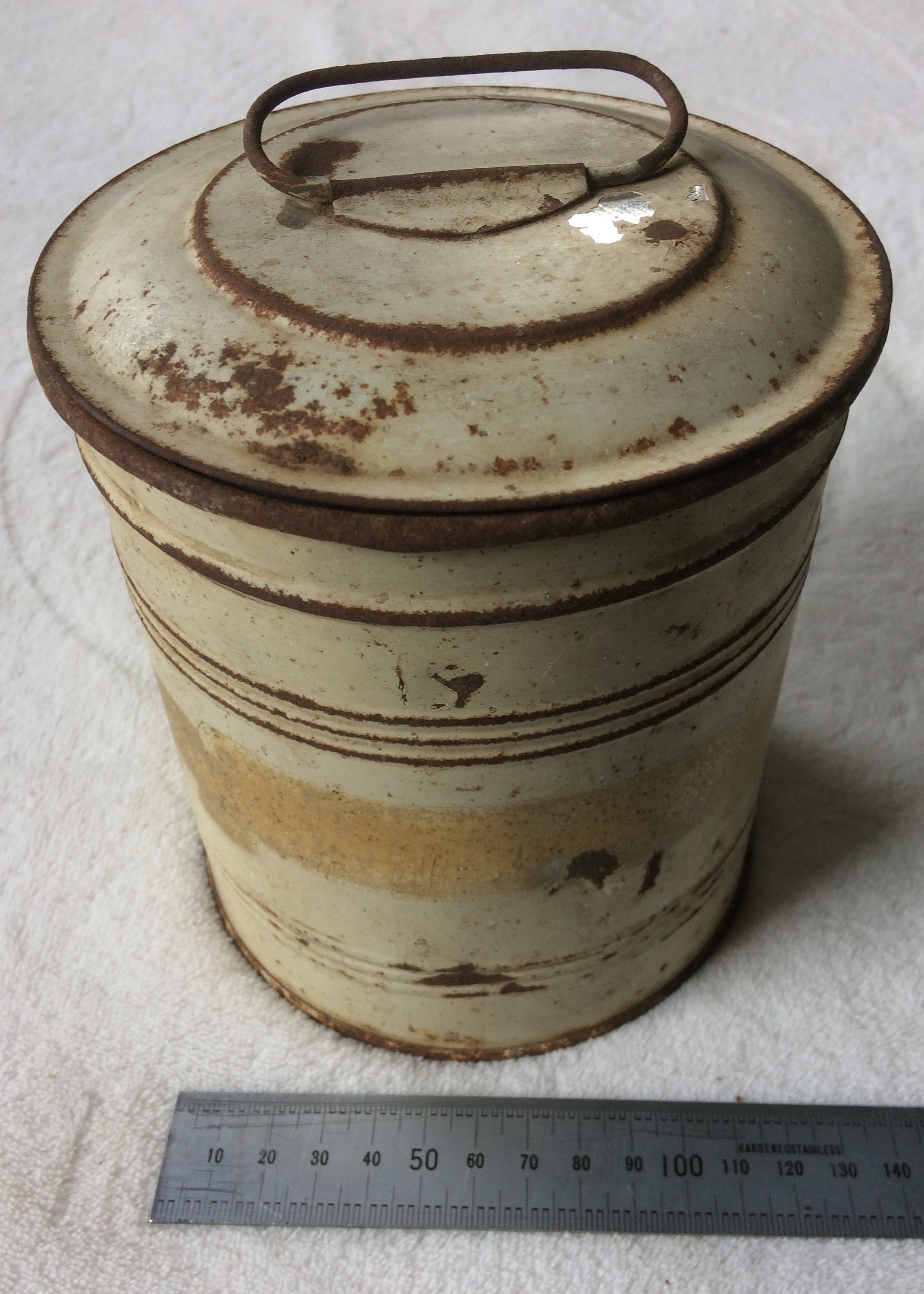 Buy Antique TEA/SUGAR Metal Tin With Lid Australian Good Condition