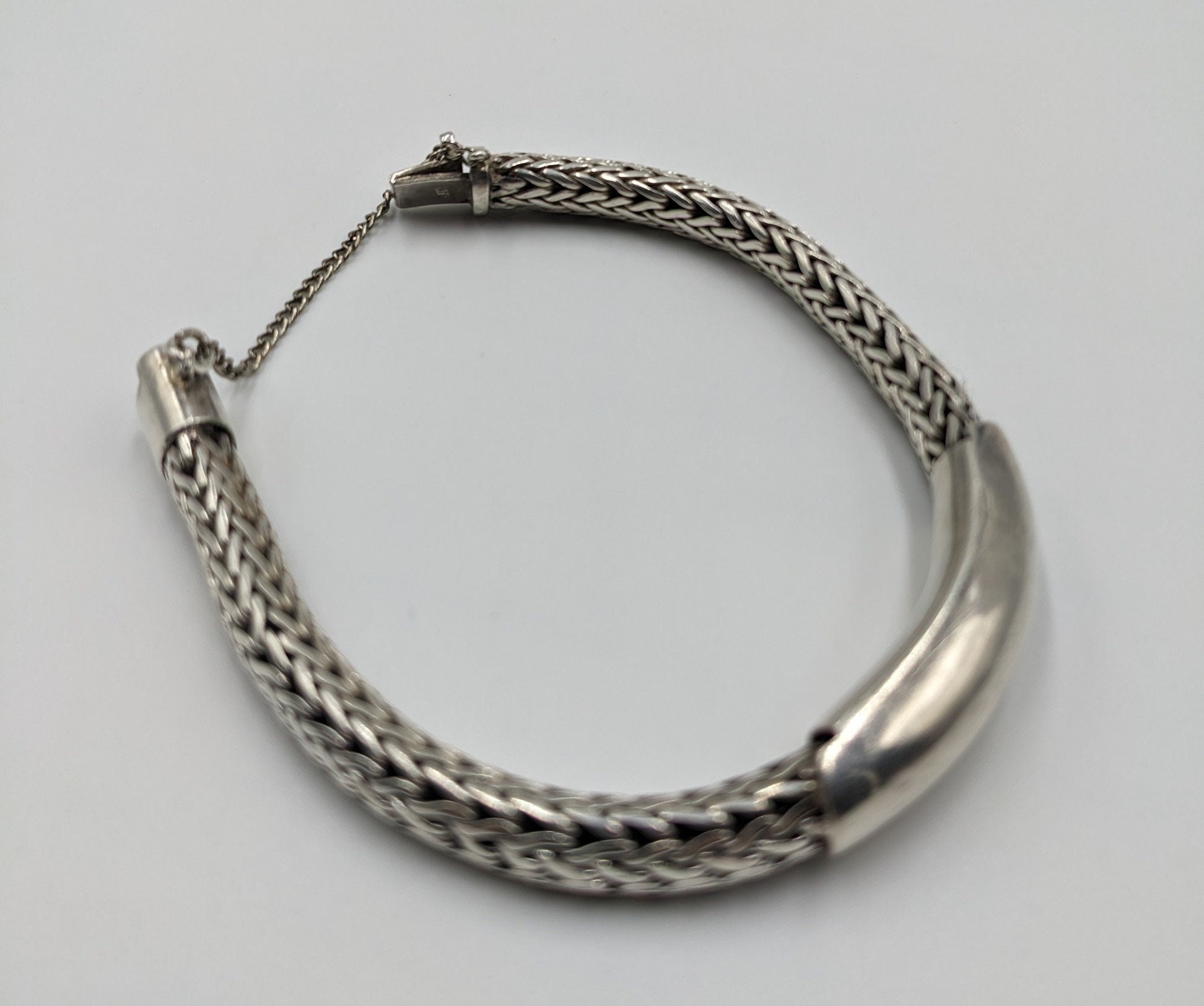 Vintage Sterling Silver Foxtail Link Bracelet - Etsy