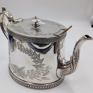 Superb James Dickson & Son TEEKANNE Sheffield Silberplatte mit Gravur um 1890