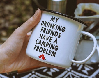 Enamel mug Funny mugs Coffee mug Modern mugs Enamel hiking mug Backpacking mug Enamel camping mug Travel mug Campfire mug Enamel camp mug