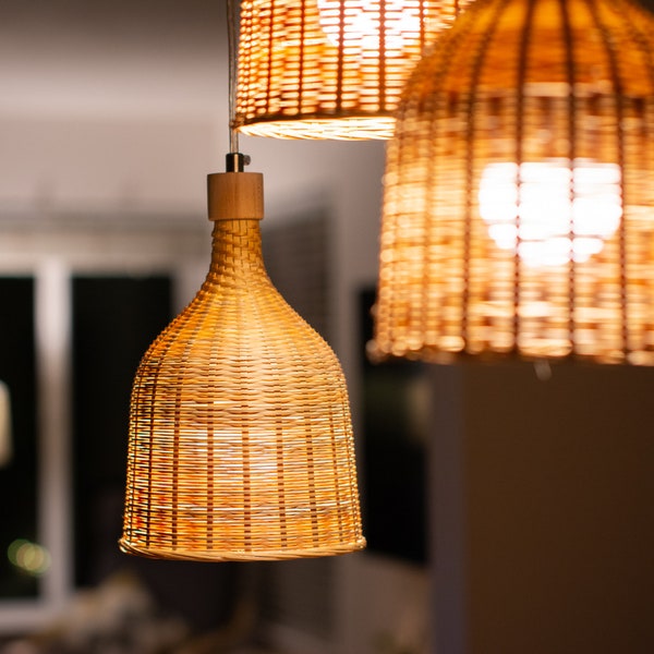 Bamboo lamp farmhouse decor Pendant light Lampshades Hanging lamp shades Rustic decor Ceiling lights Pendant lamp Ceiling lamp Bamboo light