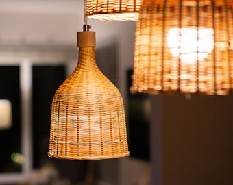 Bamboo lamp farmhouse decor Pendant light Lampshades Hanging lamp shades Rustic decor Ceiling lights Pendant lamp Ceiling lamp Bamboo light