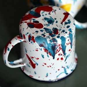 Hand painted mug Mr and mrs mug Marble enamel mug Watercolor mug Modern mug Espresso cup Marble coffee mug Campfire mug Hiking mug Tea cup zdjęcie 8