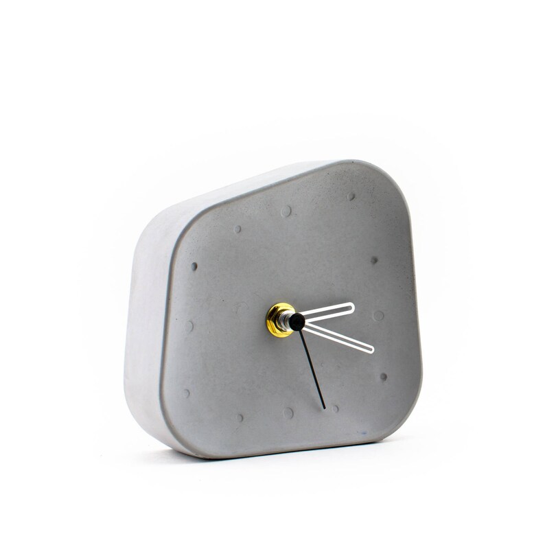 Concrete Clock Modern Table Clocks Desk Image 0