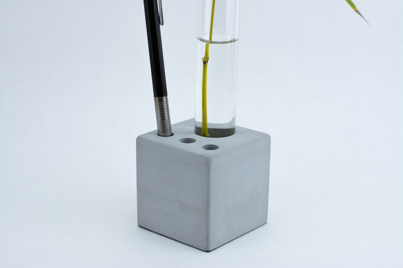 Glass Vase Test tube vase Concrete vase Flower vase Concrete Etsy