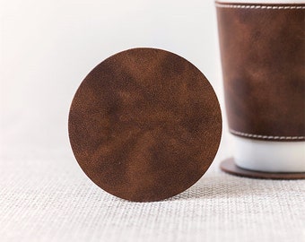 Leather cup coaster Personalized cup mat Vegan leather bar mat Leather coaster Leather coffee mat Beverage mat Barmat Leather beermat