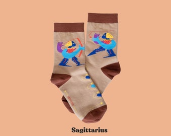 Waage Sternzeichen Socken Waage Geschenke Lustige Socken Sternzeichen Geschenk Cartoon Socken Personalisierte Socken Sternzeichen lustige Socken