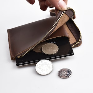 Cartera de cuero delgada Monedero EDC bolsa EDC organizador Cartera de damas Cartera de bolsillo frontal Equipo EDC Pequeña cartera de mujer edc organizador de bolsillo
