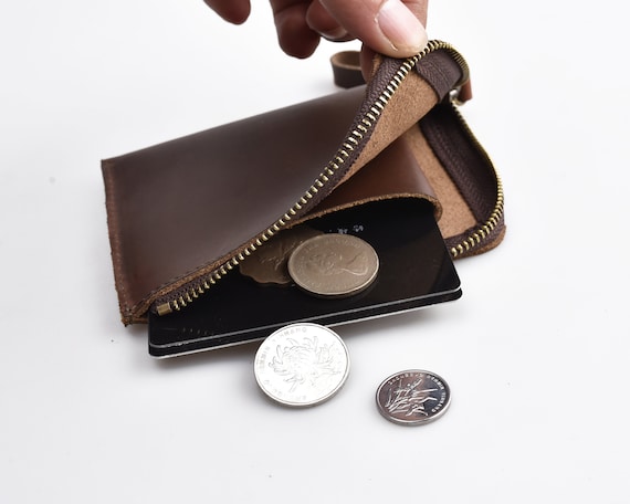Slim Leather Wallet Coin Purse EDC Pouch EDC Organizer Ladies - Etsy