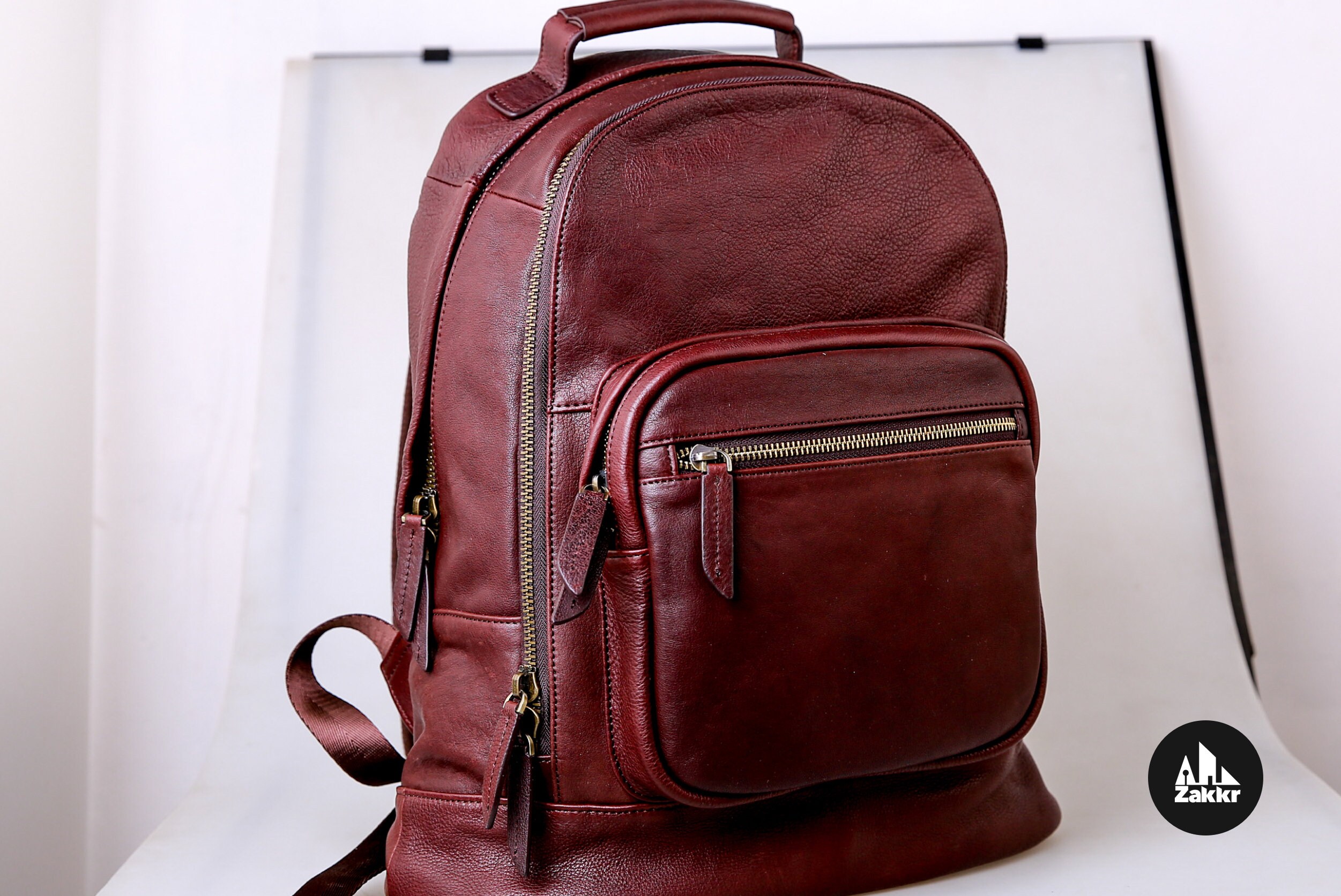 Red Leather Backpack Mens Leather Backpack Women Leather Etsy