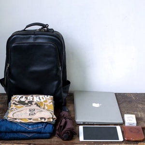 Leather backpack mens MacBook backpack Leder Laptop backpack women Leather rucksack leder Large backpack Mens backpack Khaki backpack Travel image 4