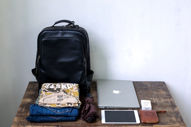 Leather backpack mens MacBook backpack Leder Laptop backpack women Leather rucksack leder Large backpack Mens backpack Khaki backpack Travel image 4